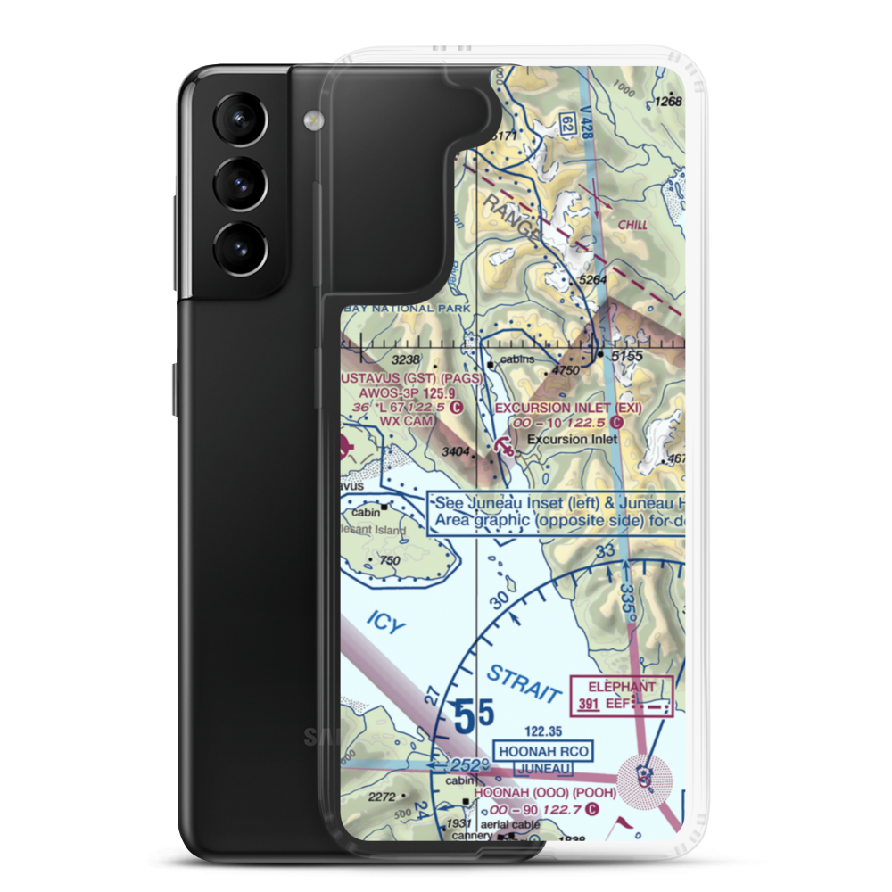 Excursion Inlet Seaplane Base (EXI) VFR Sectional Samsung Case Samsung Galaxy S21 Plus model shown