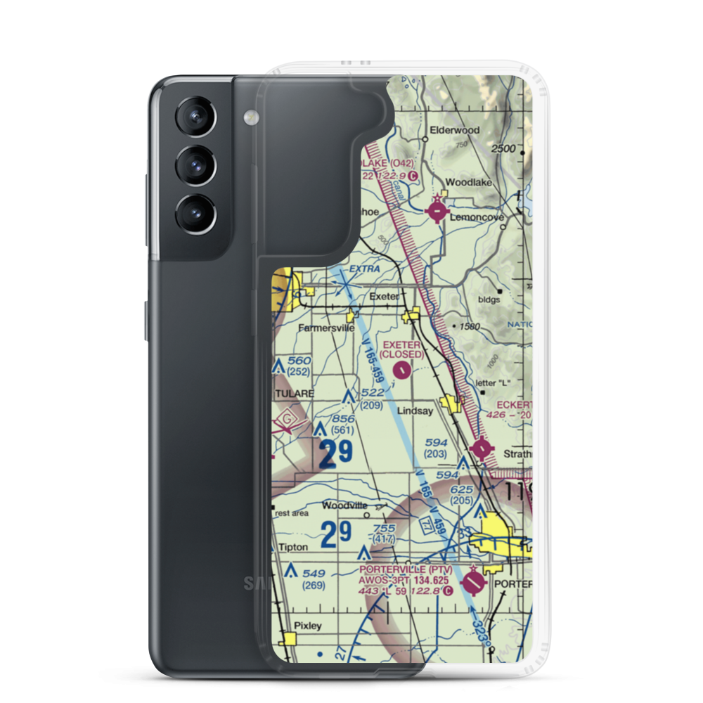 Exeter Airport (O63) VFR Sectional Samsung Case Samsung Galaxy S21 model shown