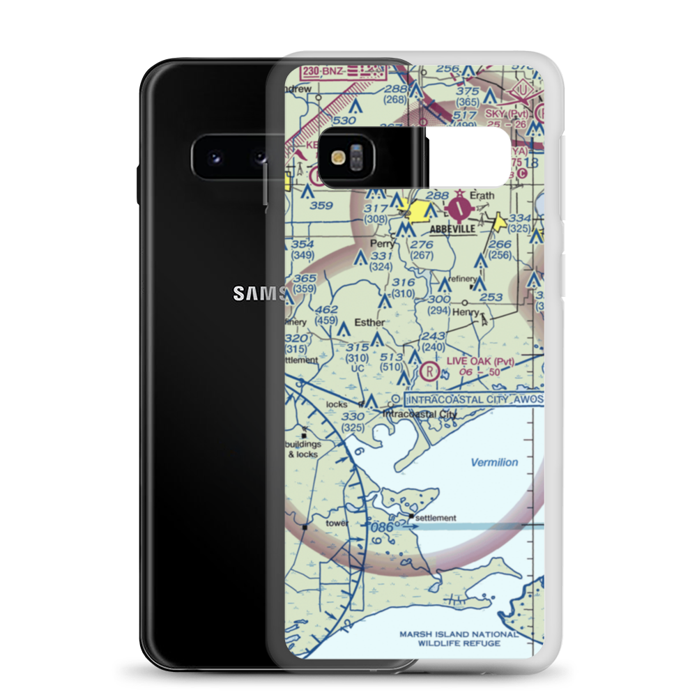 Exxon Intracoastal City Terminal Seaplane Base (2LA3) VFR Sectional Samsung Case Samsung Galaxy S10 model shown