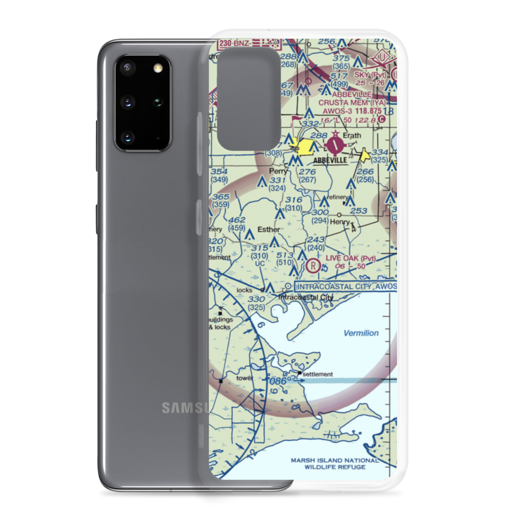 Exxon Intracoastal City Terminal Seaplane Base (2LA3) VFR Sectional Samsung Case Samsung Galaxy S20 Plus model shown