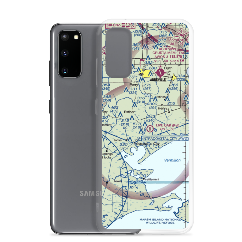 Exxon Intracoastal City Terminal Seaplane Base (2LA3) VFR Sectional Samsung Case Samsung Galaxy S20 model shown