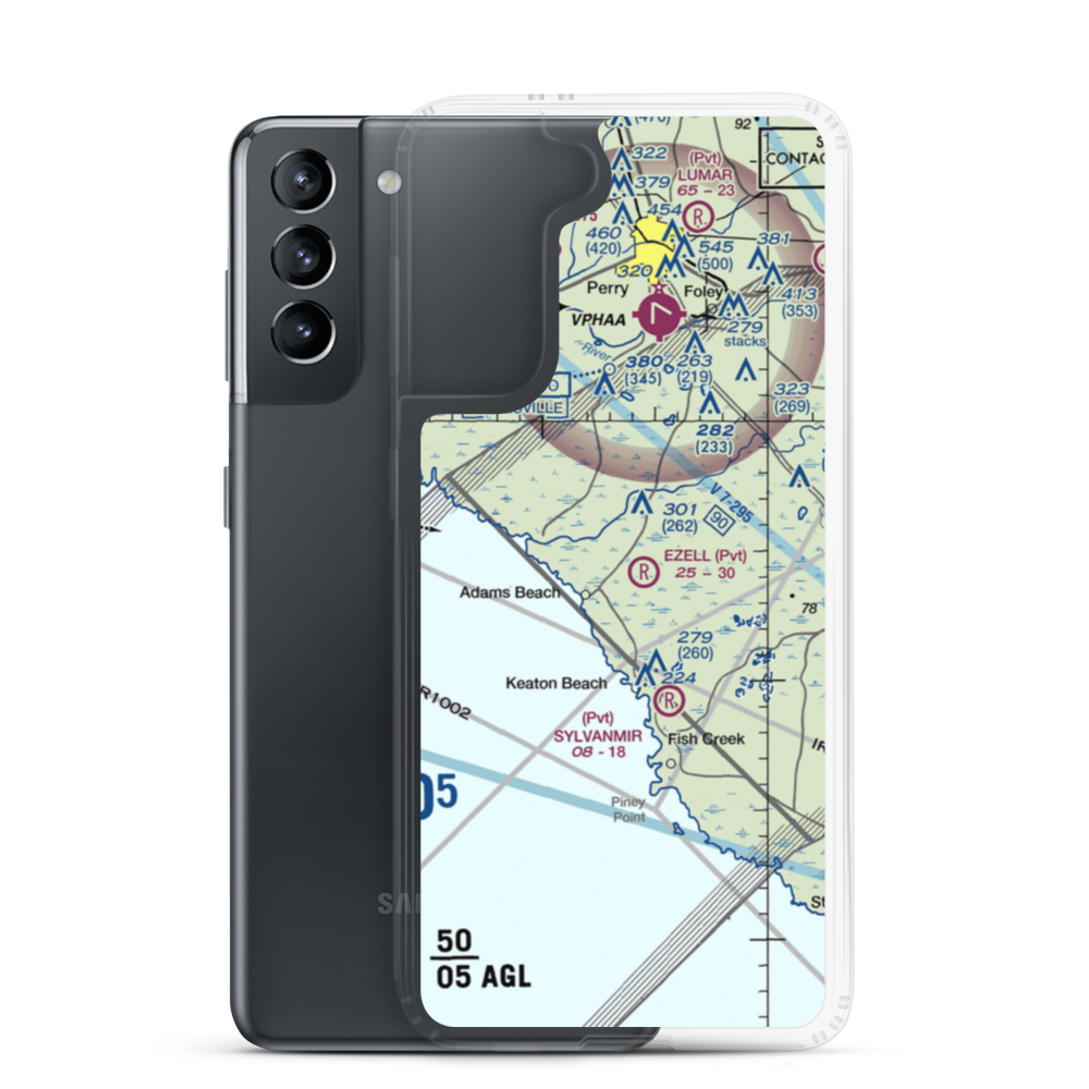 Ezell Airport (5FL1) VFR Sectional Samsung Case Samsung Galaxy S21 model shown