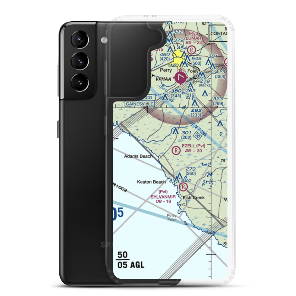 Ezell Airport (5FL1) VFR Sectional Samsung Case Samsung Galaxy S21 Plus model shown