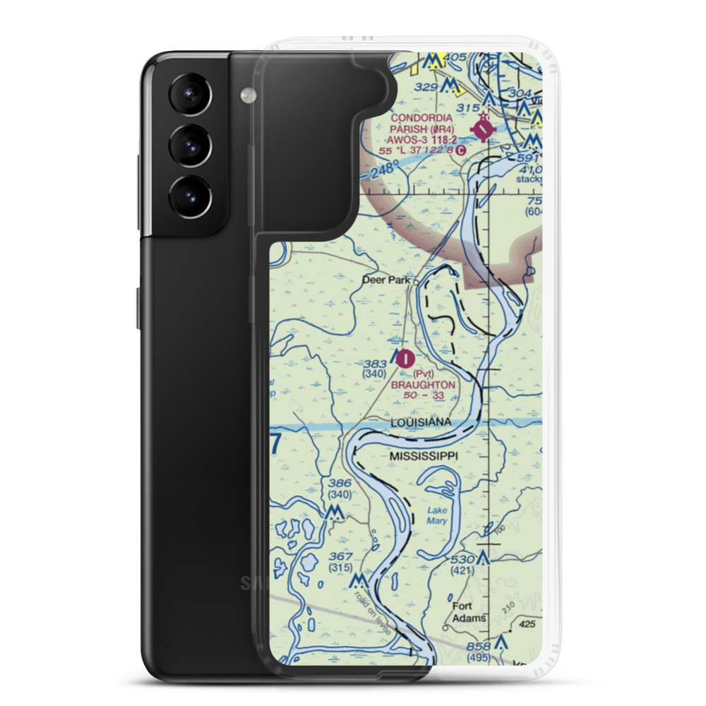 F L Braughton Airport (LA40) VFR Sectional Samsung Case Samsung Galaxy S21 Plus model shown