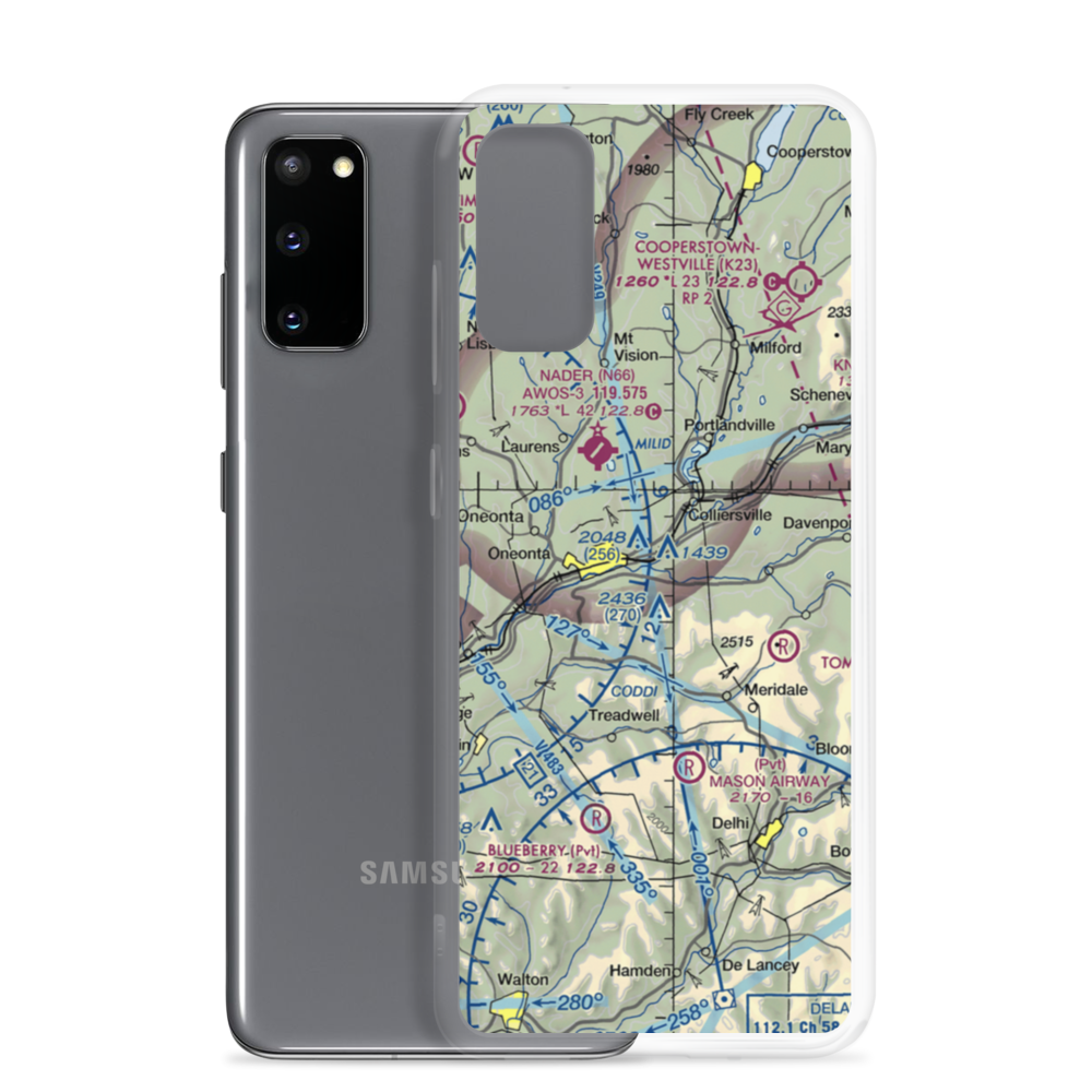 F&F Airpark Airport (NY25) VFR Sectional Samsung Case Samsung Galaxy S20 model shown