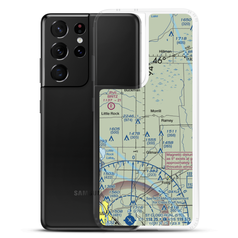 F. Dillenburg Airport (2MN9) VFR Sectional Samsung Case Samsung Galaxy S21 Ultra model shown