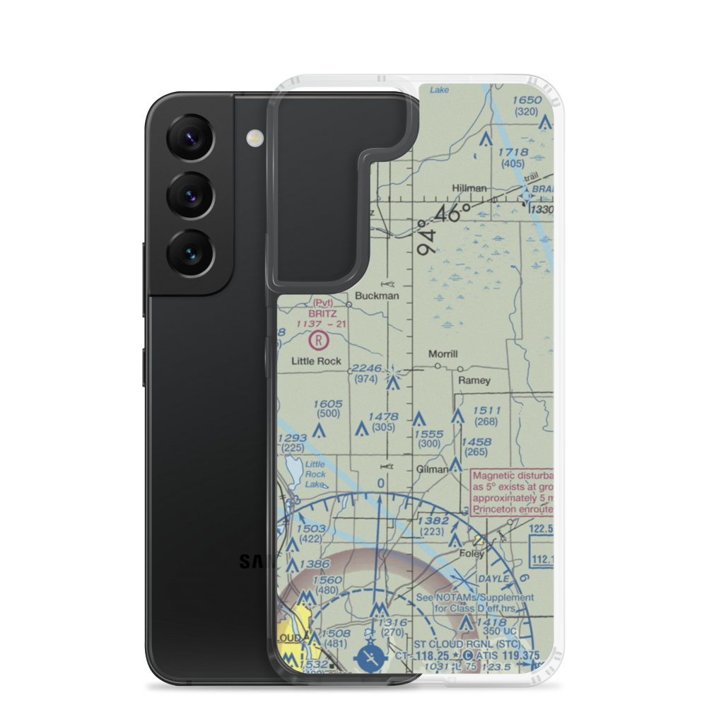 F. Dillenburg Airport (2MN9) VFR Sectional Samsung Case Samsung Galaxy S22 model shown