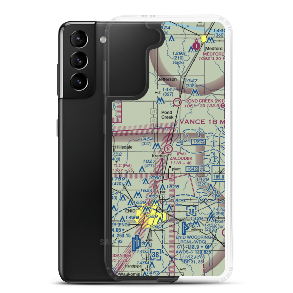 F.W. Zaloudek Airport (OK66) VFR Sectional Samsung Case Samsung Galaxy S21 Plus model shown