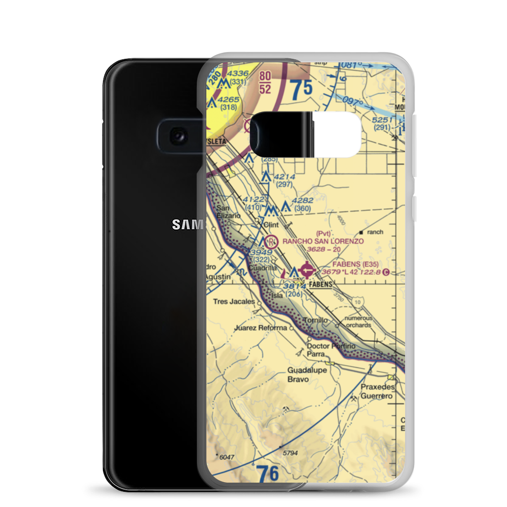 Fabens Airport (E35) VFR Sectional Samsung Case Samsung Galaxy S10e model shown
