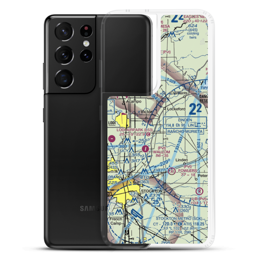 Faber Vineyards Airport (12CA) VFR Sectional Samsung Case Samsung Galaxy S21 Ultra model shown