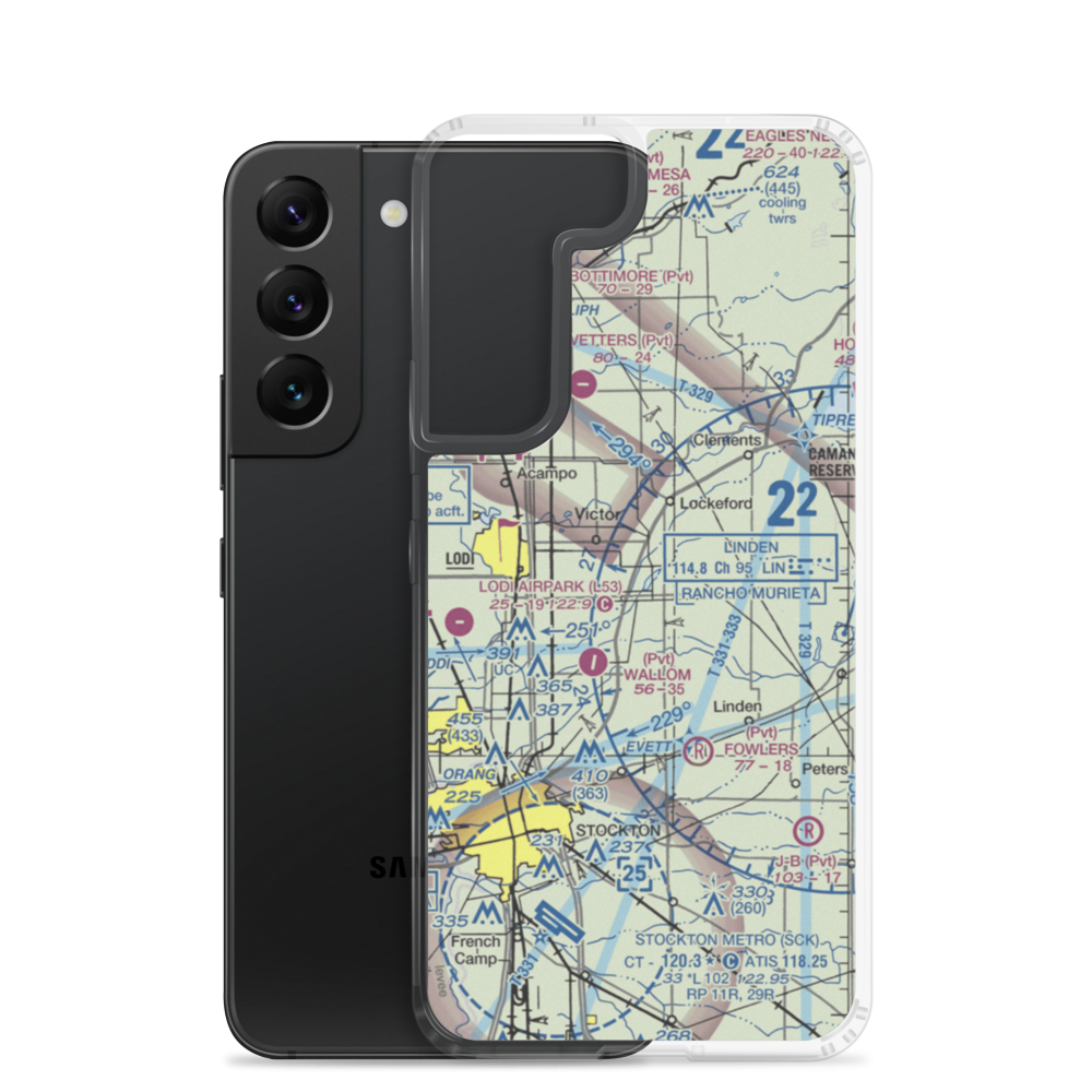 Faber Vineyards Airport (12CA) VFR Sectional Samsung Case Samsung Galaxy S22 model shown