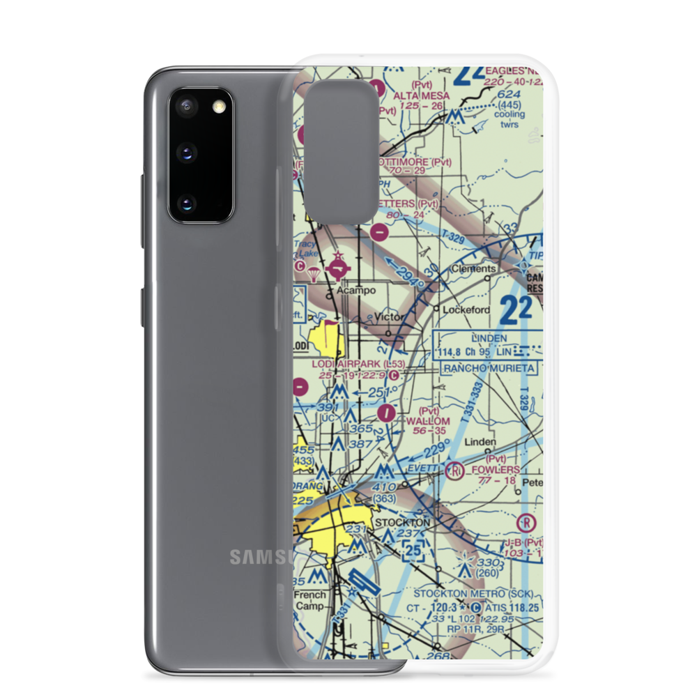 Faber Vineyards Airport (12CA) VFR Sectional Samsung Case Samsung Galaxy S20 model shown