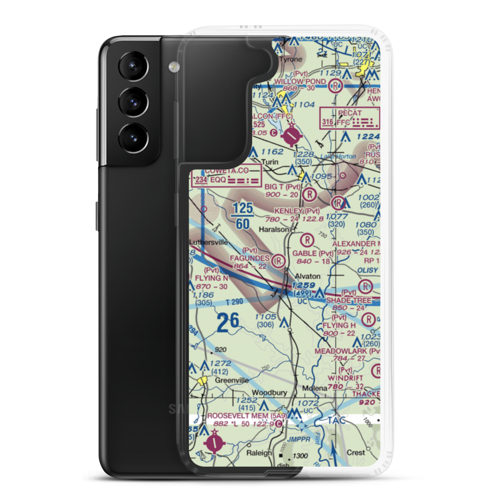 Fagundes Field (6GA1) VFR Sectional Samsung Case Samsung Galaxy S21 Plus model shown