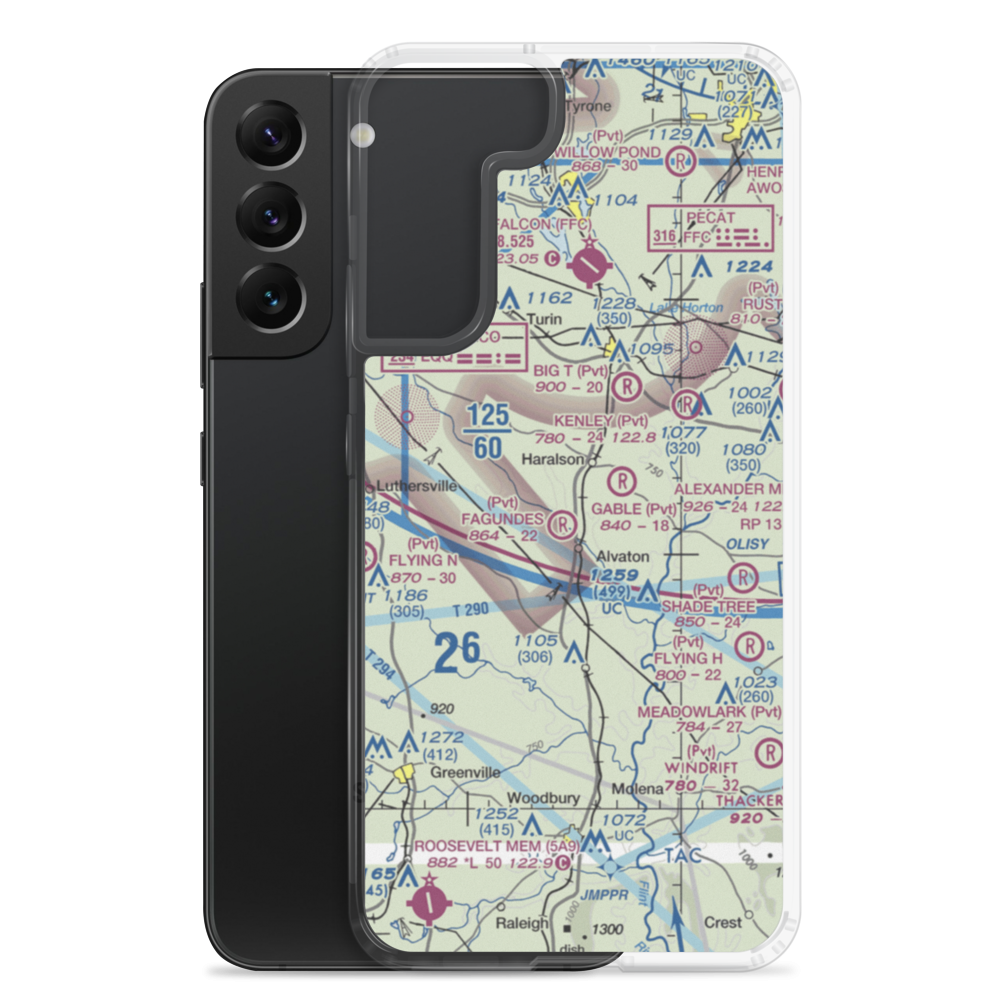 Fagundes Field (6GA1) VFR Sectional Samsung Case Samsung Galaxy S22 Plus model shown