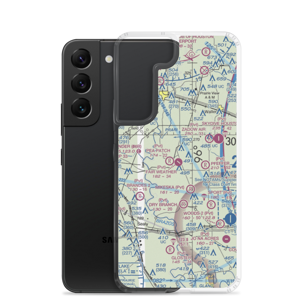 Fair Weather Field (TX42) VFR Sectional Samsung Case Samsung Galaxy S22 model shown