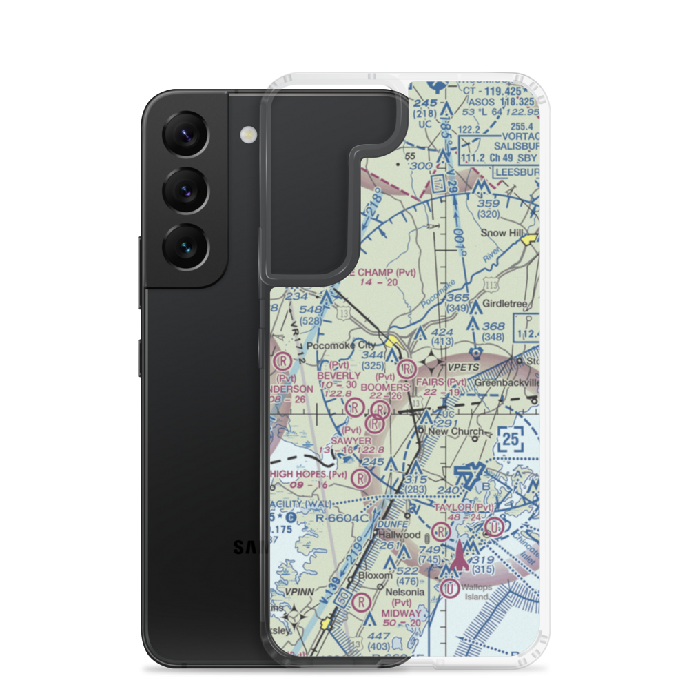 Fair's Airport (MD00) VFR Sectional Samsung Case Samsung Galaxy S22 model shown