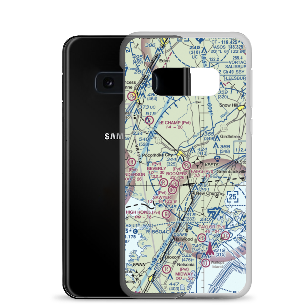Fair's Airport (MD00) VFR Sectional Samsung Case Samsung Galaxy S10e model shown