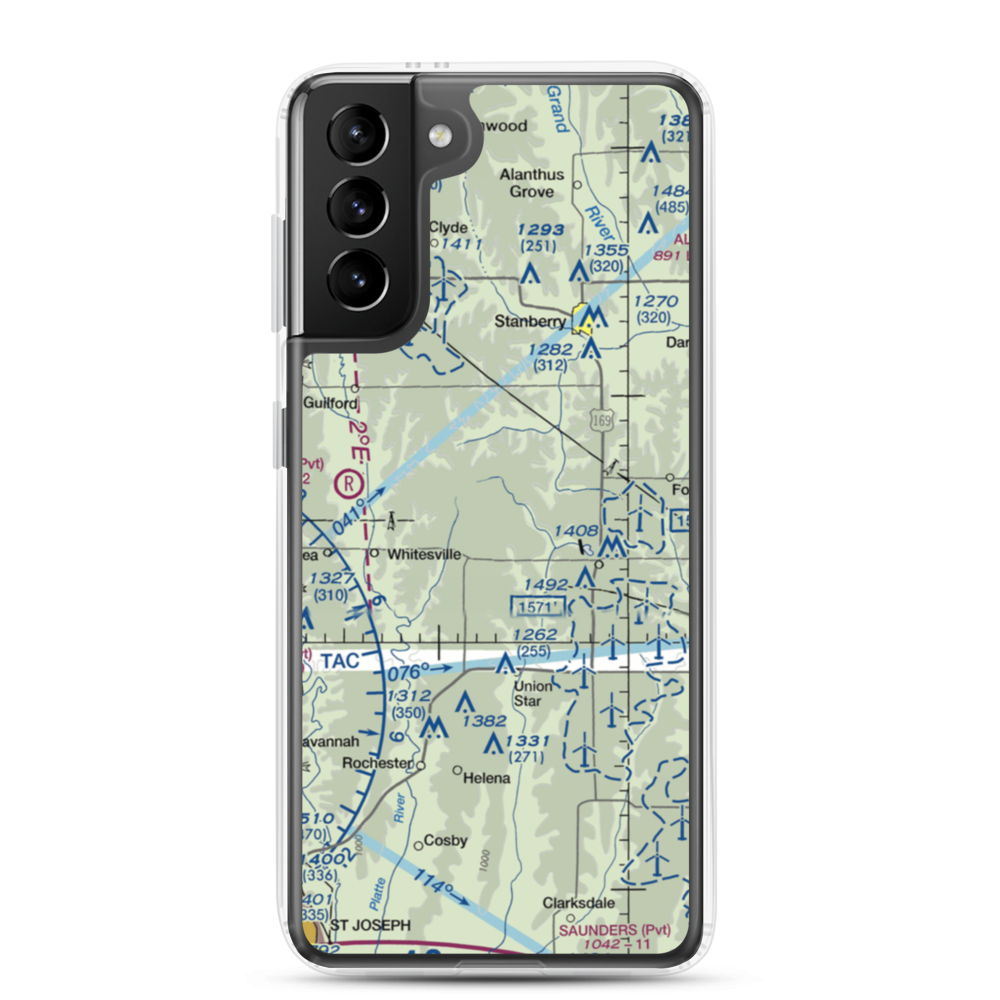 Fairbanks Airport (3MO7) VFR Sectional Samsung Case Samsung Galaxy S21 Plus model shown
