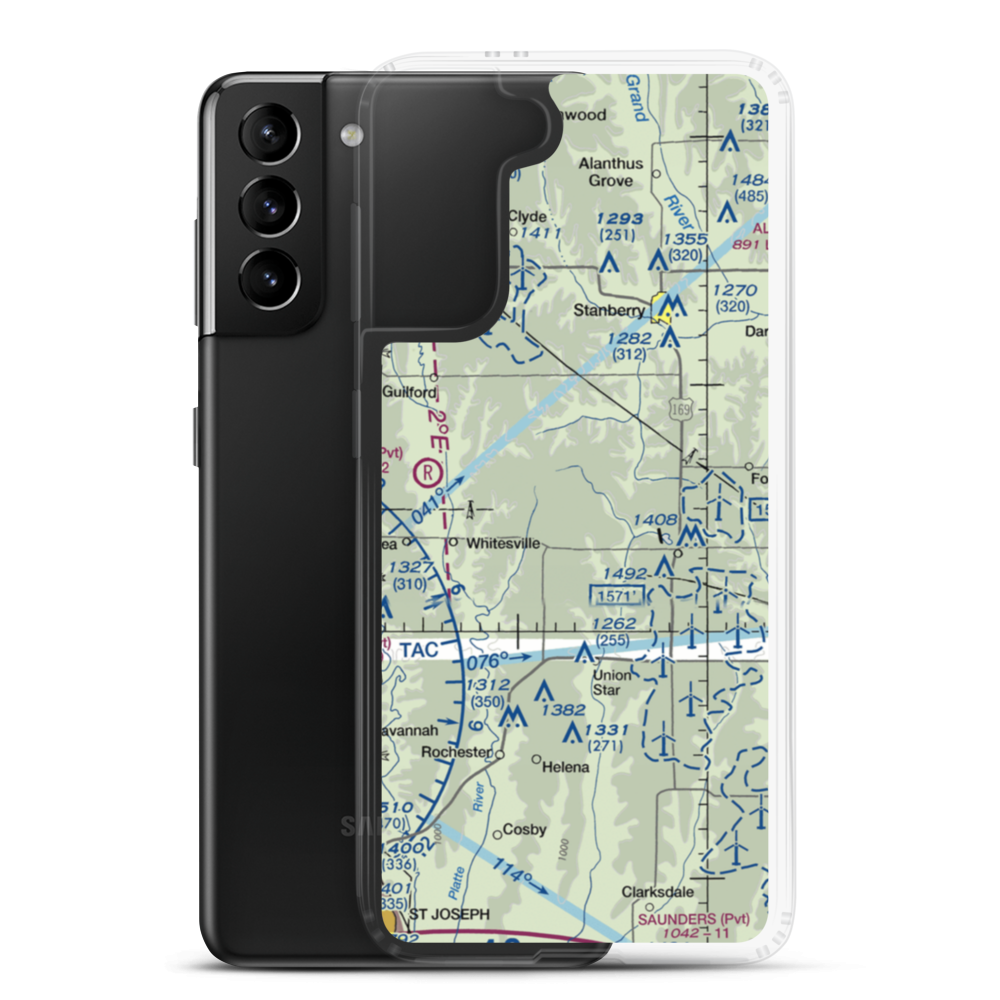 Fairbanks Airport (3MO7) VFR Sectional Samsung Case Samsung Galaxy S21 Plus model shown