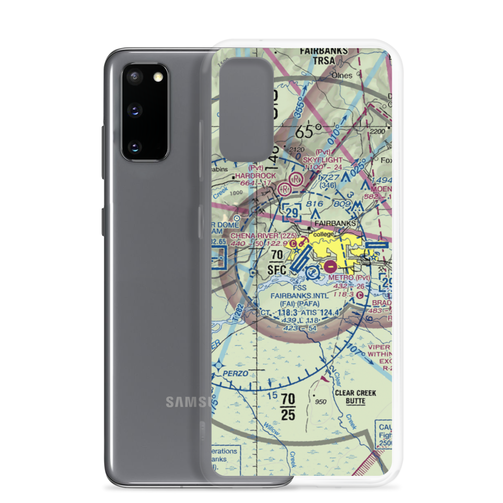 Fairbanks International Airport (FAI) VFR Sectional Samsung Case Samsung Galaxy S20 model shown