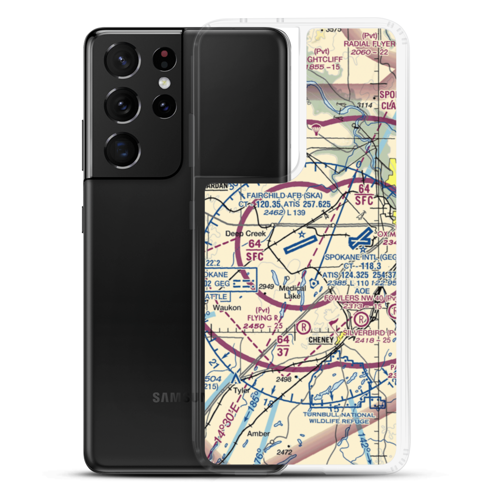 Fairchild Air Force Base (SKA) VFR Sectional Samsung Case Samsung Galaxy S21 Ultra model shown