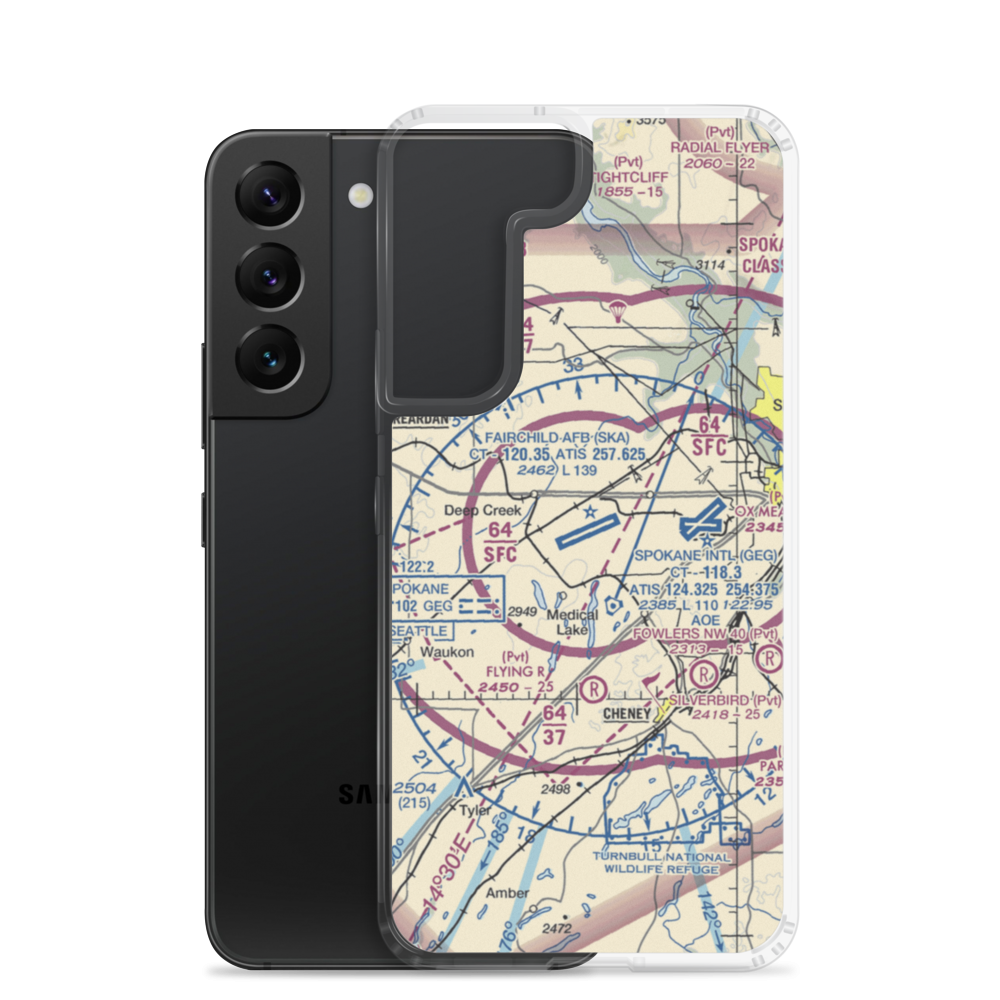 Fairchild Air Force Base (SKA) VFR Sectional Samsung Case Samsung Galaxy S22 model shown