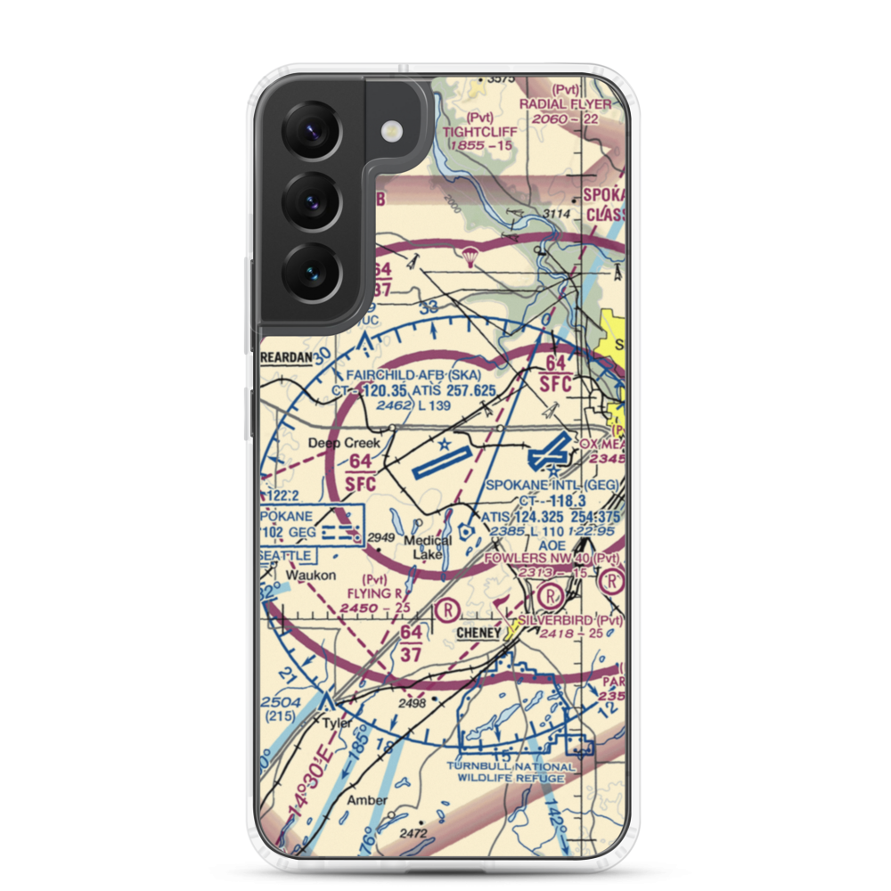 Fairchild Air Force Base (SKA) VFR Sectional Samsung Case Samsung Galaxy S22 Plus model shown