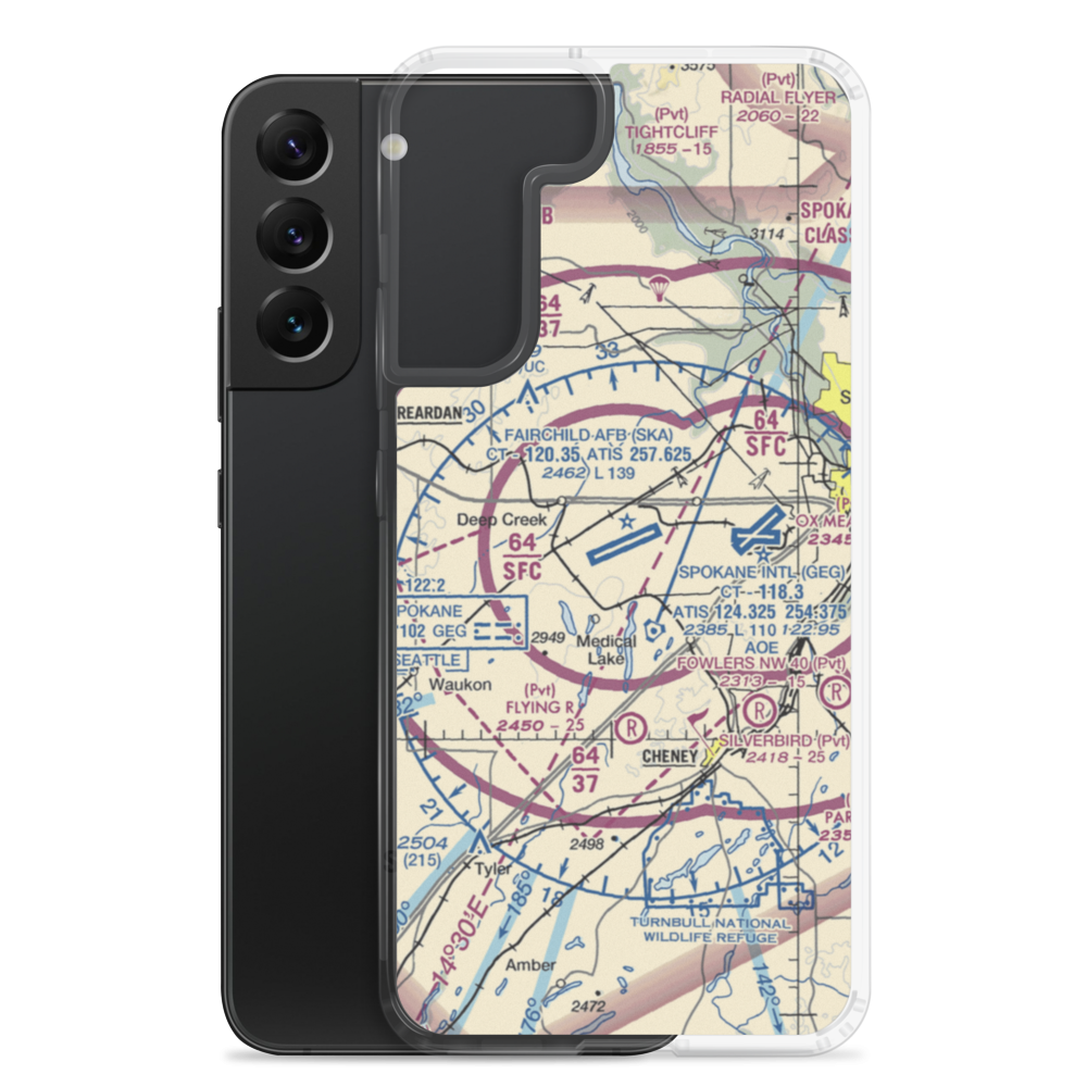 Fairchild Air Force Base (SKA) VFR Sectional Samsung Case Samsung Galaxy S22 Plus model shown