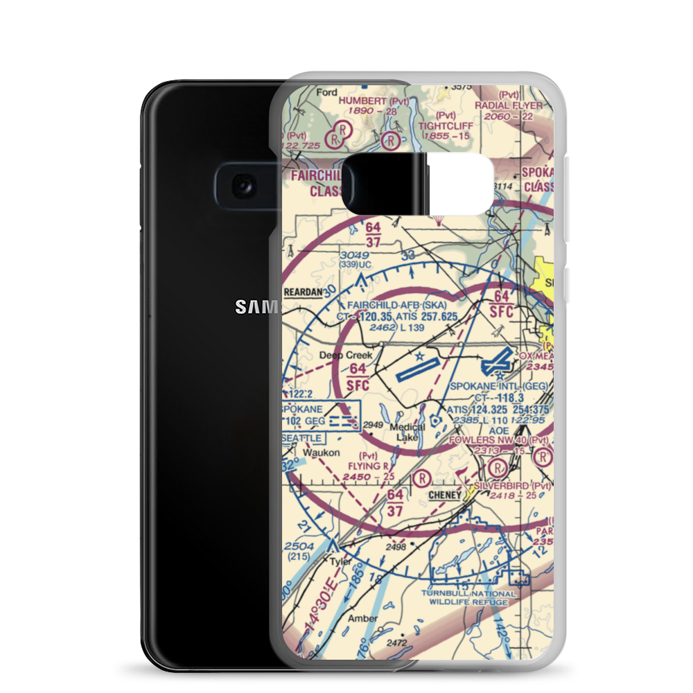 Fairchild Air Force Base (SKA) VFR Sectional Samsung Case Samsung Galaxy S10e model shown