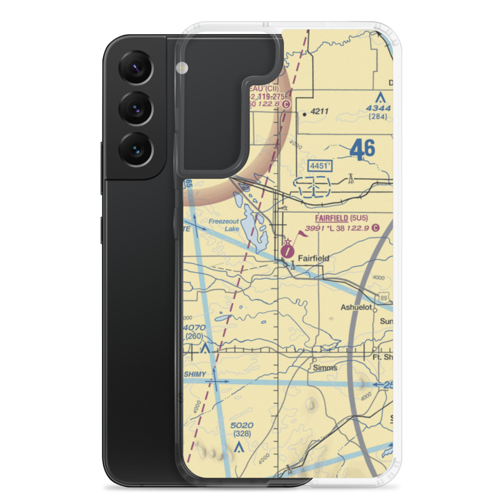 Fairfield Airport (5U5) VFR Sectional Samsung Case Samsung Galaxy S22 Plus model shown