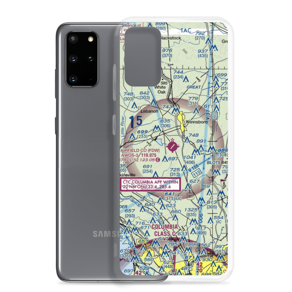 Fairfield County Airport (FDW) VFR Sectional Samsung Case Samsung Galaxy S20 Plus model shown