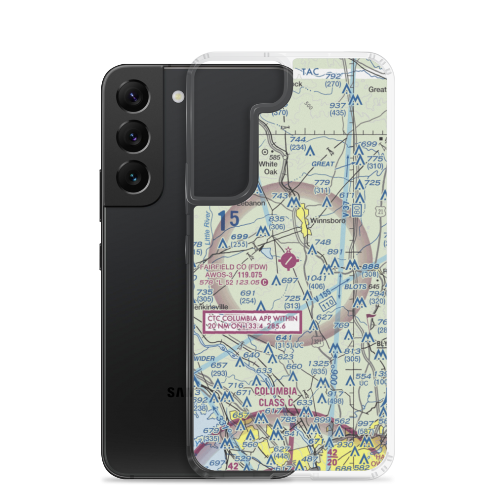Fairfield County Airport (FDW) VFR Sectional Samsung Case Samsung Galaxy S22 model shown