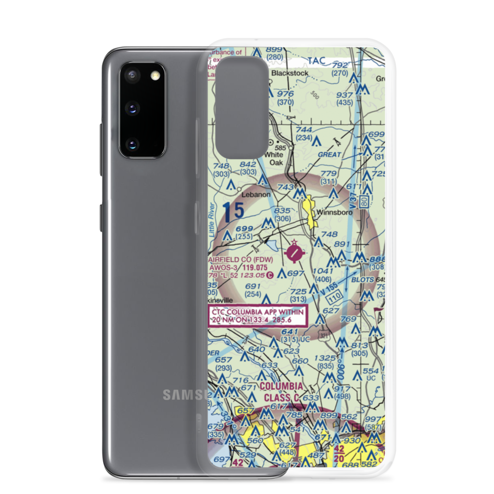Fairfield County Airport (FDW) VFR Sectional Samsung Case Samsung Galaxy S20 model shown