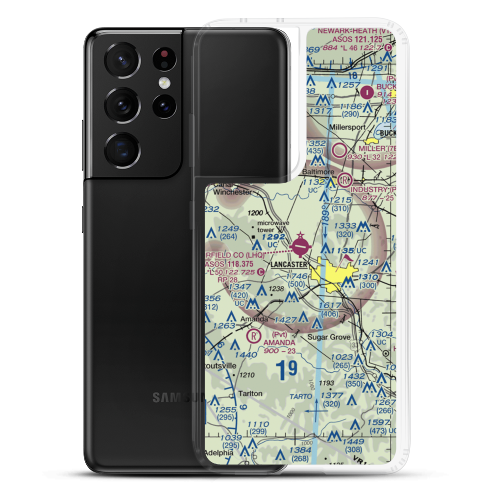 Fairfield County Airport (LHQ) VFR Sectional Samsung Case Samsung Galaxy S21 Ultra model shown