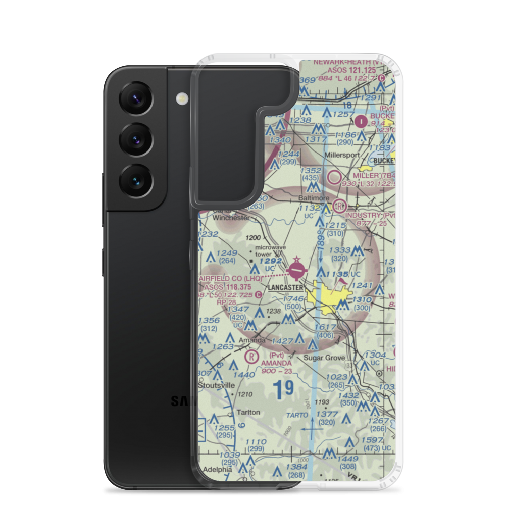 Fairfield County Airport (LHQ) VFR Sectional Samsung Case Samsung Galaxy S22 model shown