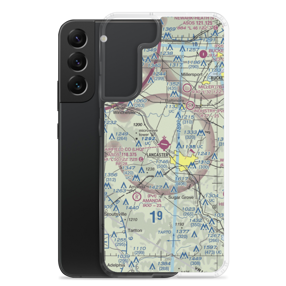 Fairfield County Airport (LHQ) VFR Sectional Samsung Case Samsung Galaxy S22 Plus model shown