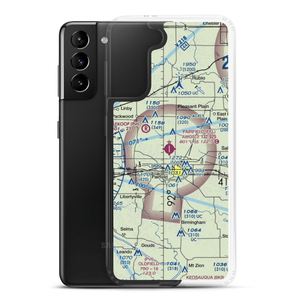 Fairfield Municipal Airport (FFL) VFR Sectional Samsung Case Samsung Galaxy S21 Plus model shown