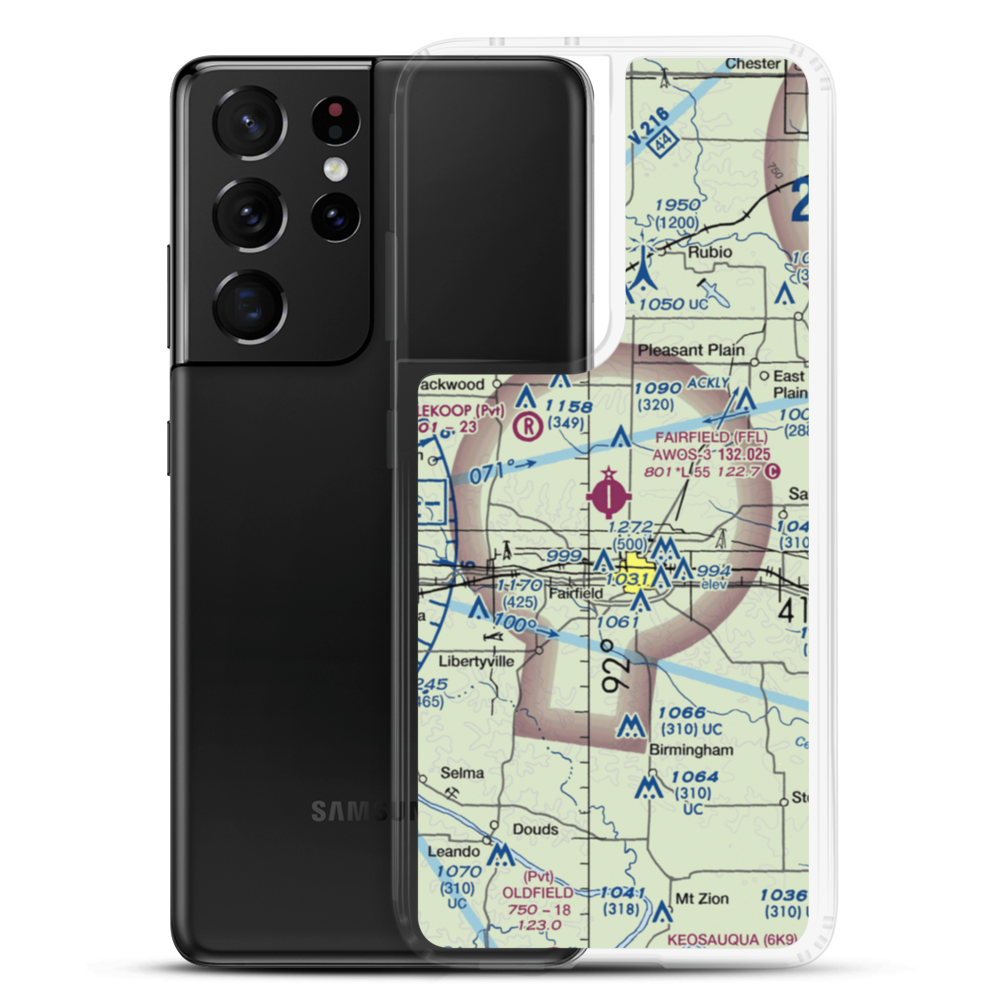 Fairfield Municipal Airport (FFL) VFR Sectional Samsung Case Samsung Galaxy S21 Ultra model shown