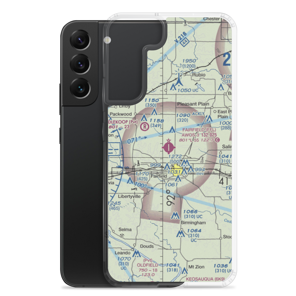Fairfield Municipal Airport (FFL) VFR Sectional Samsung Case Samsung Galaxy S22 Plus model shown