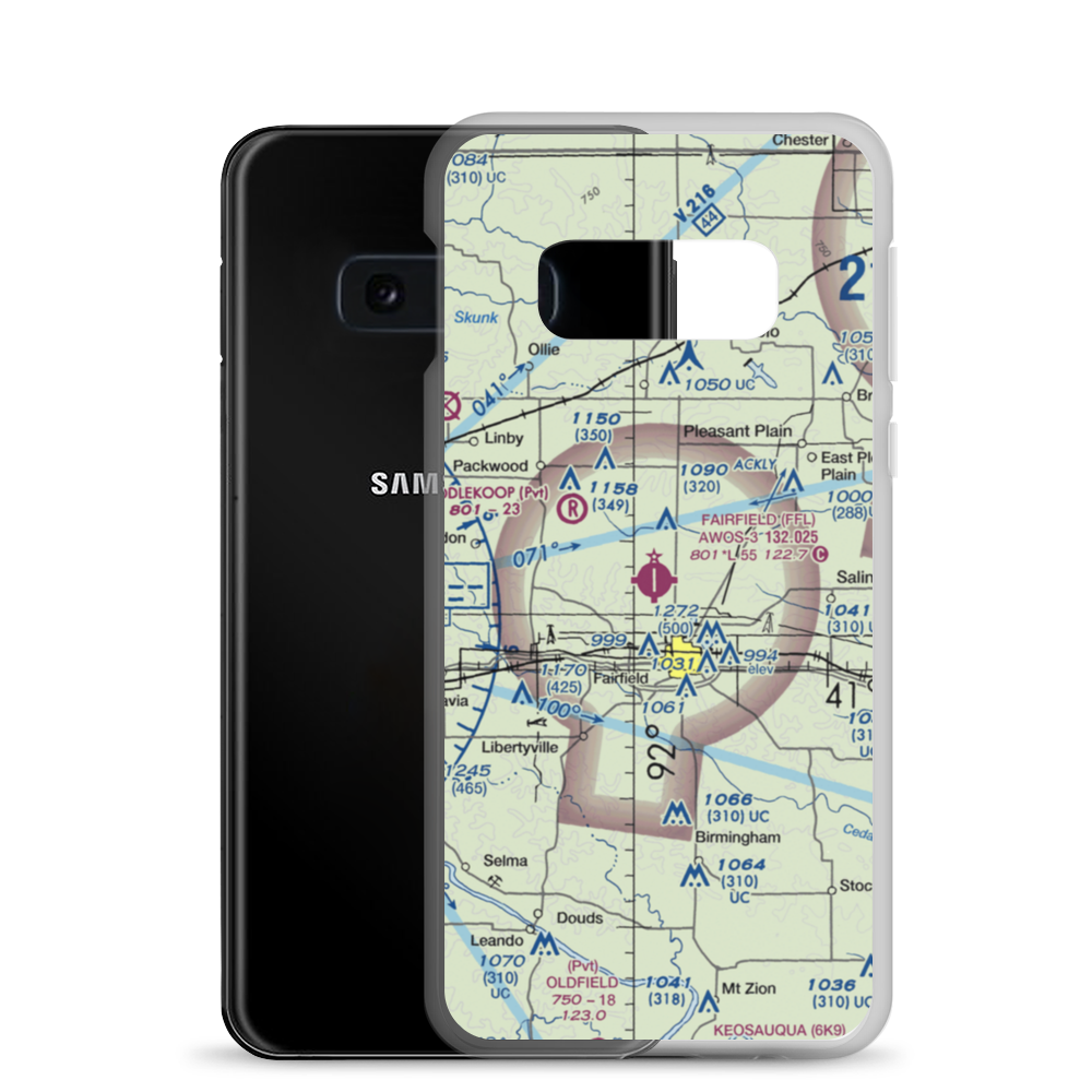 Fairfield Municipal Airport (FFL) VFR Sectional Samsung Case Samsung Galaxy S10e model shown
