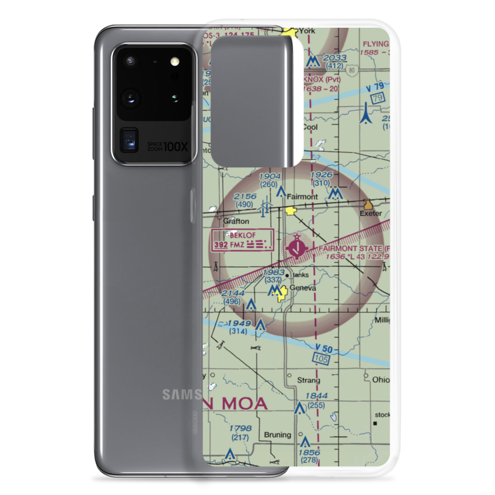 Fairmont State Airfield (FMZ) VFR Sectional Samsung Case Samsung Galaxy S20 Ultra model shown