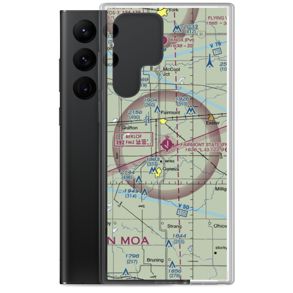 Fairmont State Airfield (FMZ) VFR Sectional Samsung Case Samsung Galaxy S22 Ultra model shown