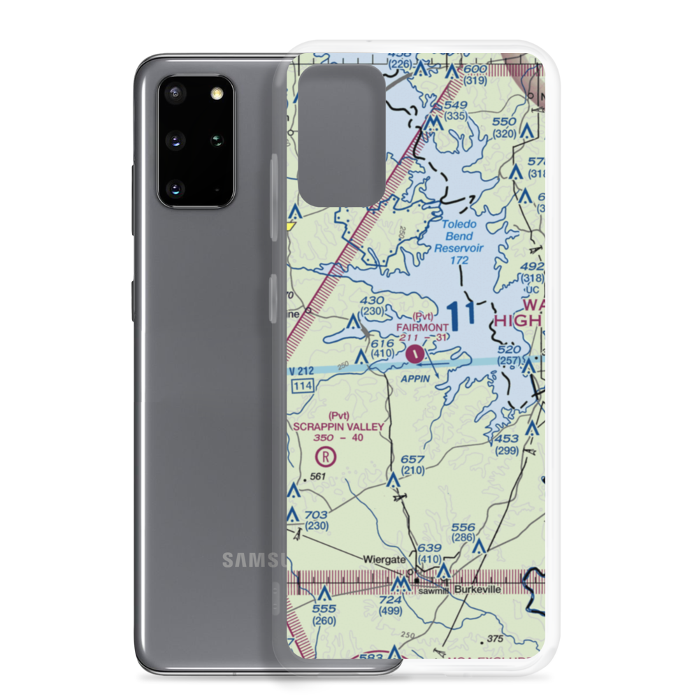 Fairmount Airport (71TS) VFR Sectional Samsung Case Samsung Galaxy S20 Plus model shown
