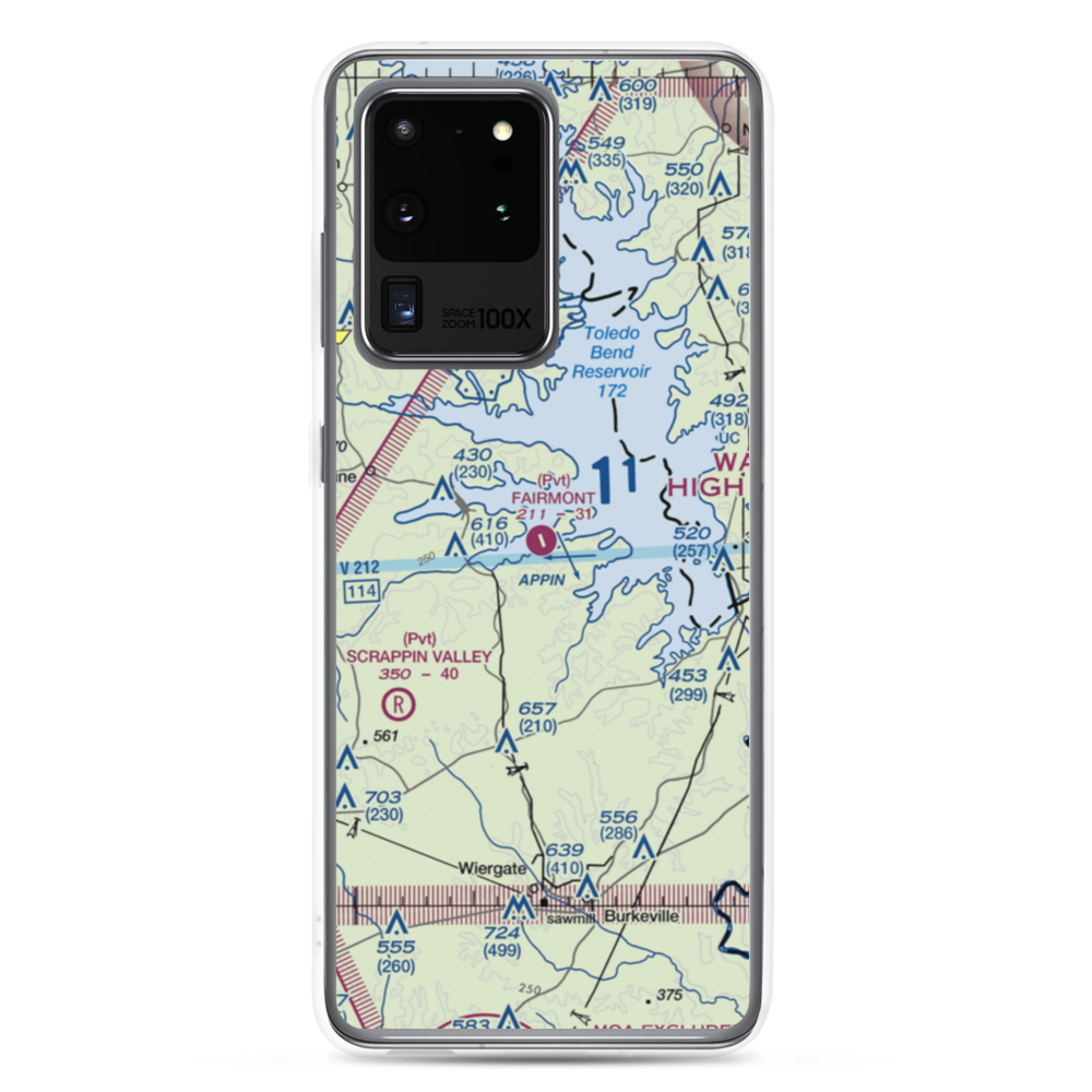 Fairmount Airport (71TS) VFR Sectional Samsung Case Samsung Galaxy S20 Ultra model shown