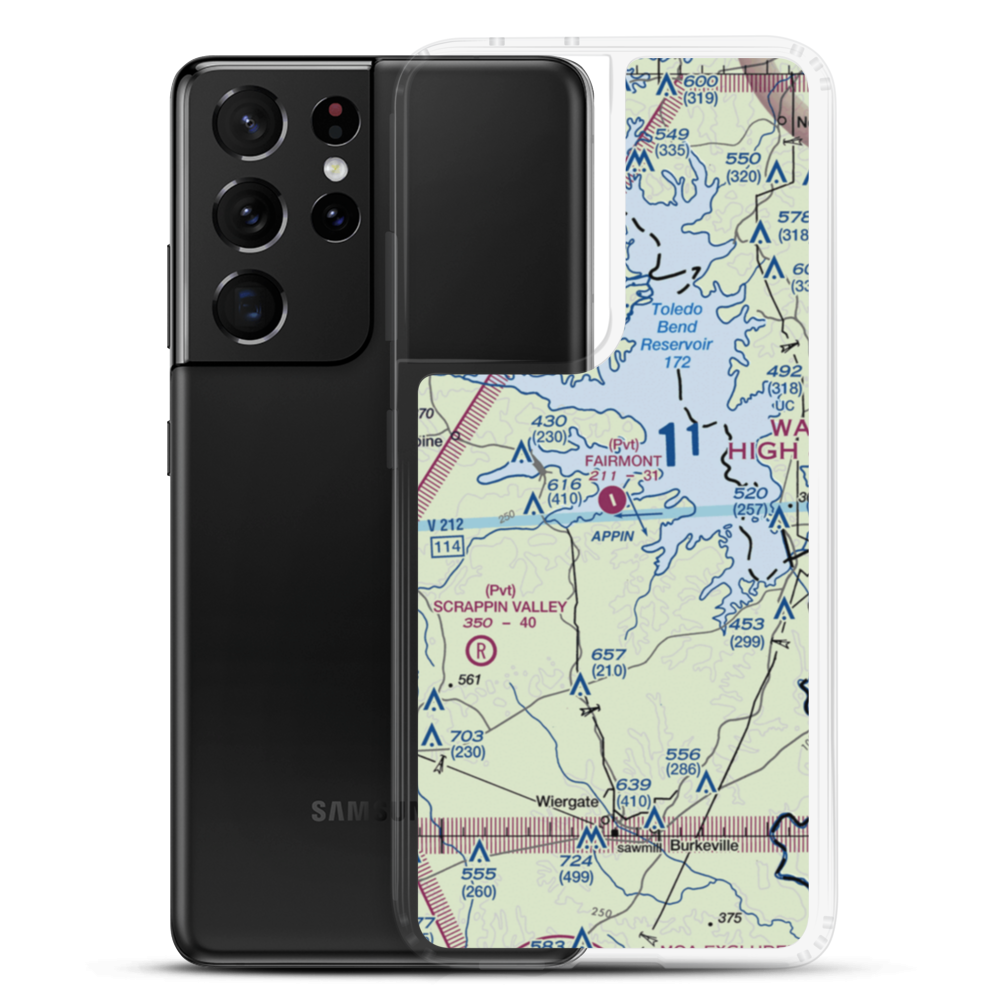 Fairmount Airport (71TS) VFR Sectional Samsung Case Samsung Galaxy S21 Ultra model shown