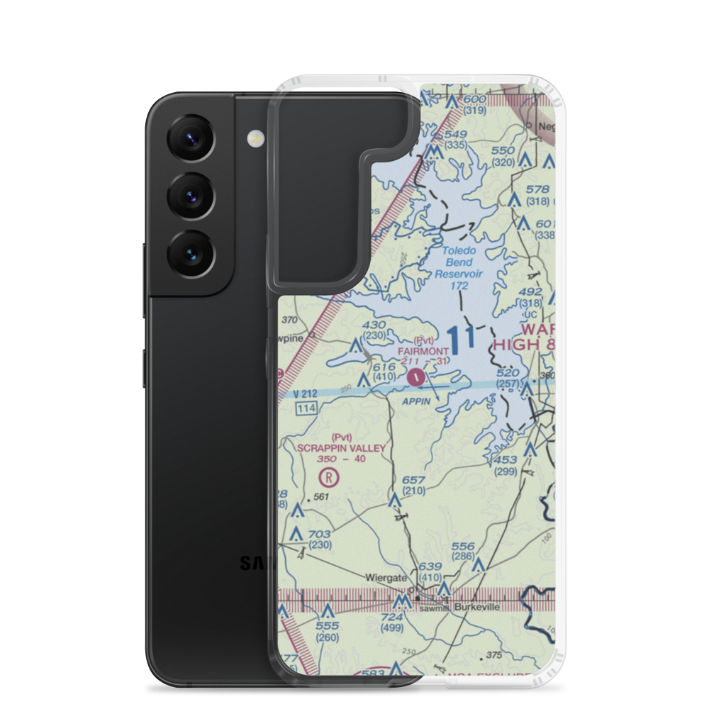 Fairmount Airport (71TS) VFR Sectional Samsung Case Samsung Galaxy S22 model shown