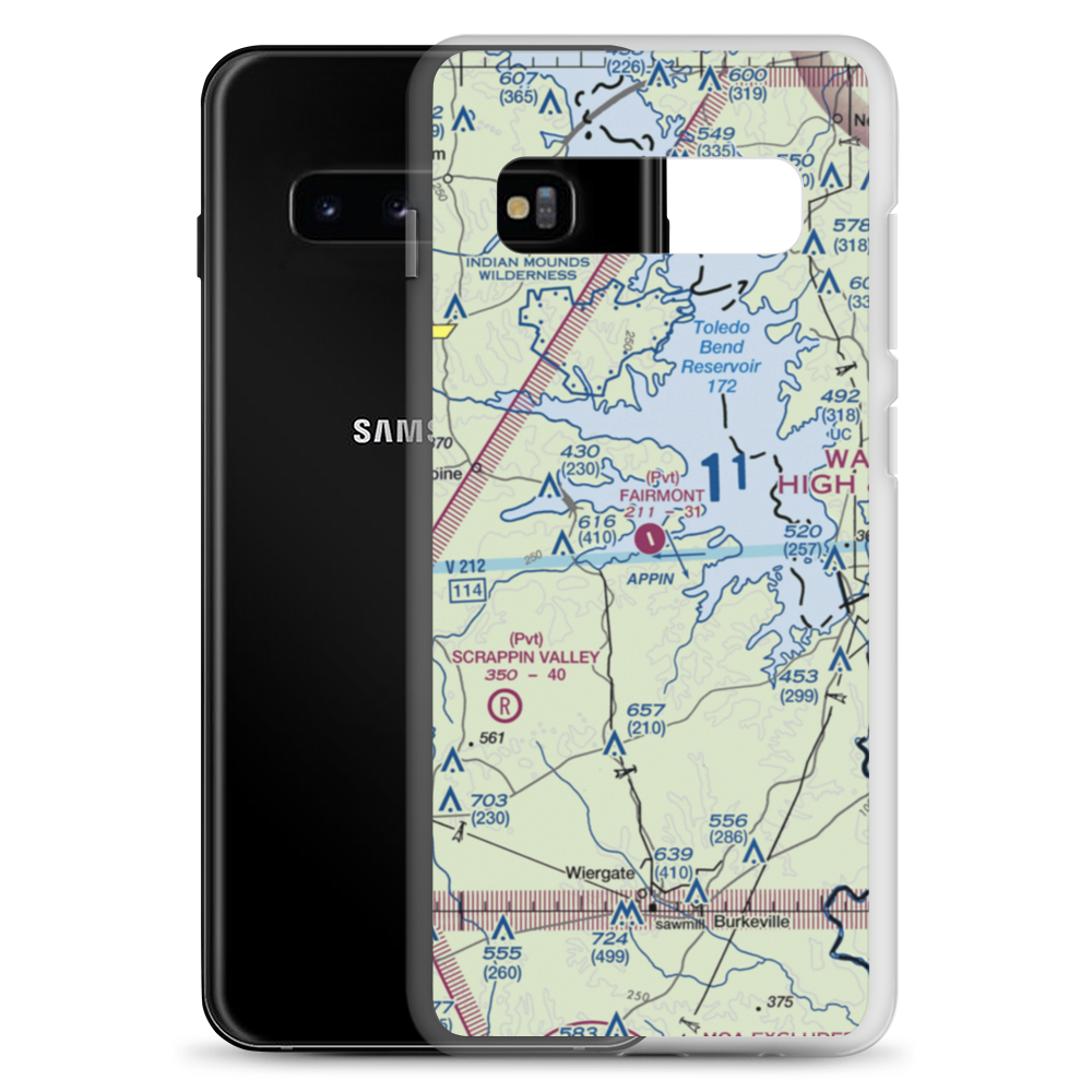 Fairmount Airport (71TS) VFR Sectional Samsung Case Samsung Galaxy S10+ model shown