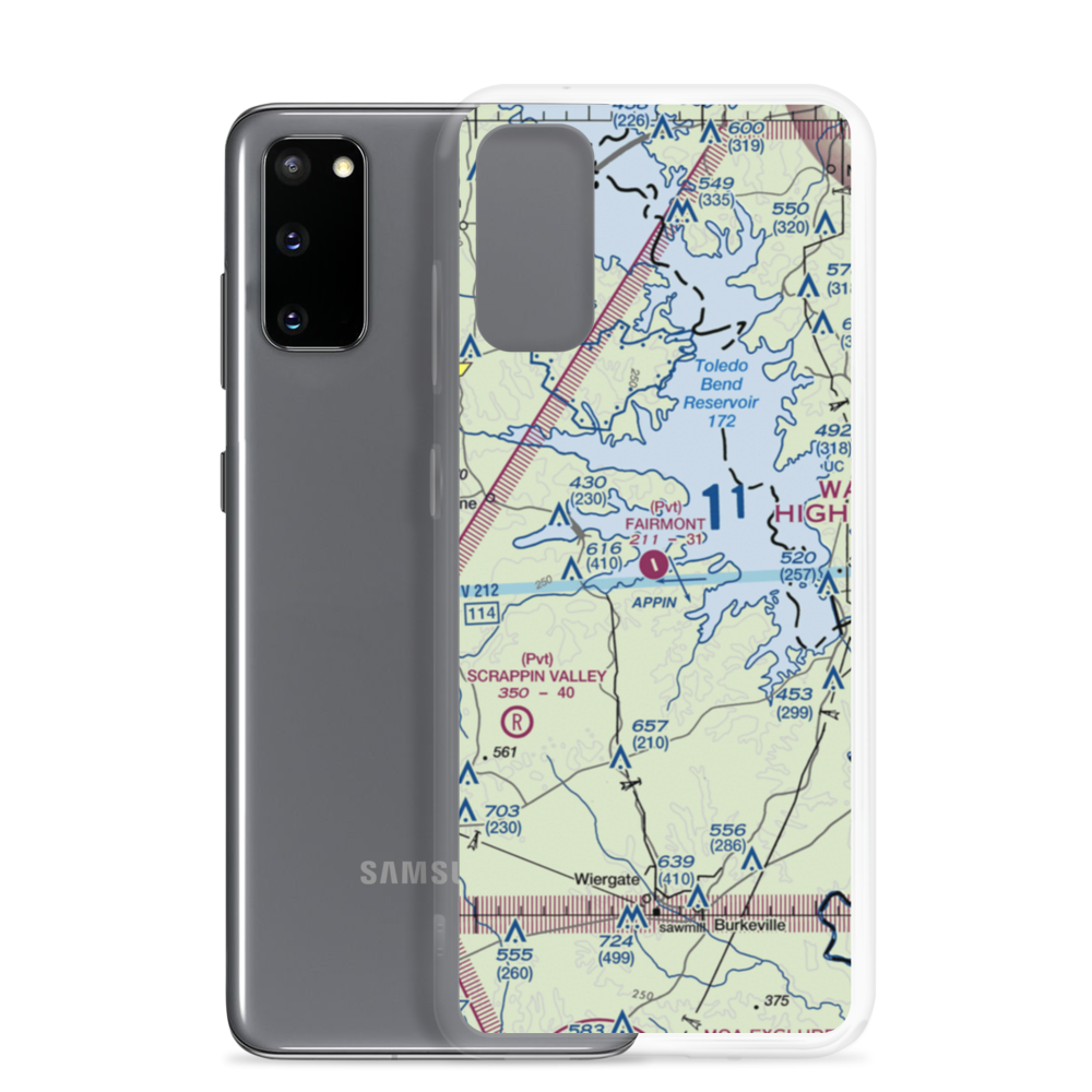 Fairmount Airport (71TS) VFR Sectional Samsung Case Samsung Galaxy S20 model shown
