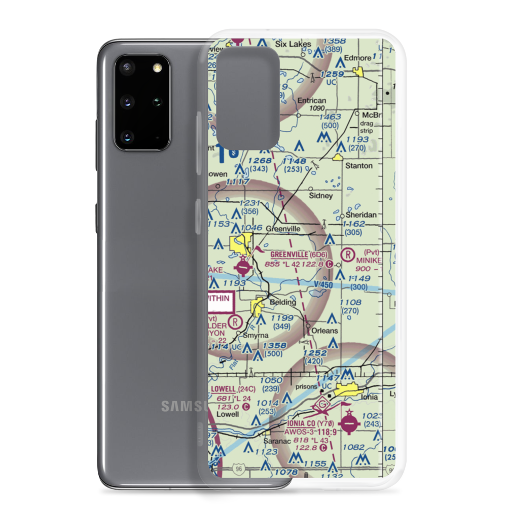 Fairplains Airpark (02MI) VFR Sectional Samsung Case Samsung Galaxy S20 Plus model shown