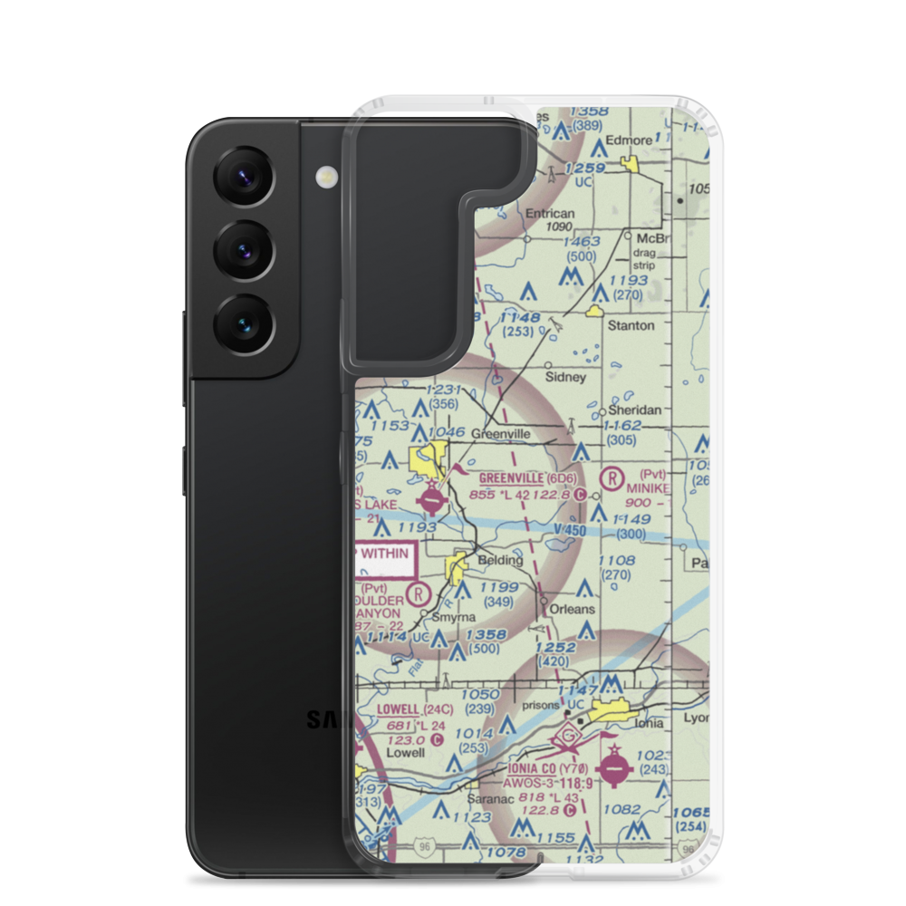 Fairplains Airpark (02MI) VFR Sectional Samsung Case Samsung Galaxy S22 model shown